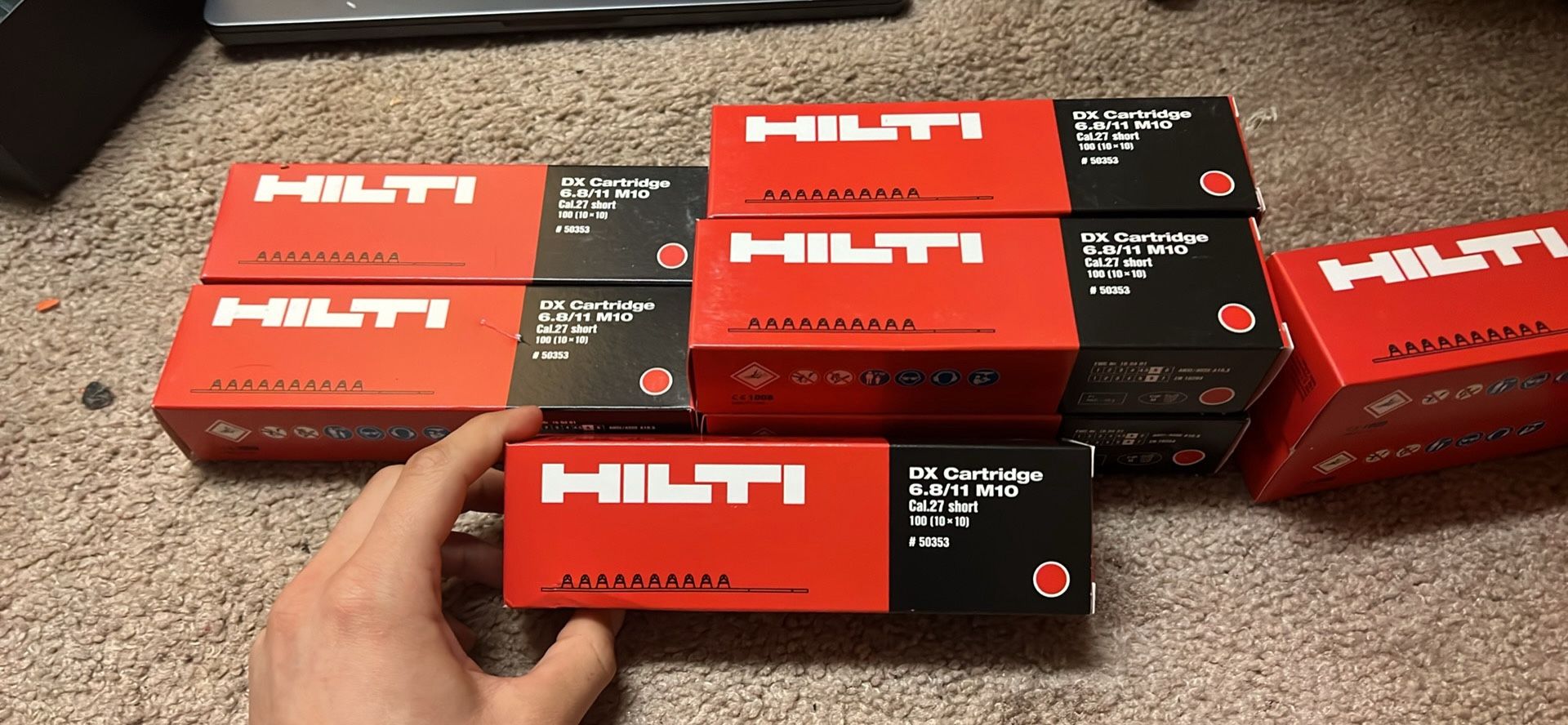 HILTI #50352 .27 Cal Red Cartridges – Box of 100 (8 Available)