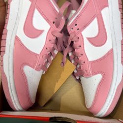 Nike Dunk Low Pink White Colorblock Lace Up Low Top Athletic Sneaker