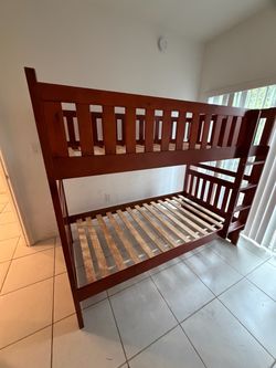 Wood Twin-Over-Twin Bunk Bed Frame
