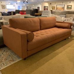  Rust Tufted Sofa