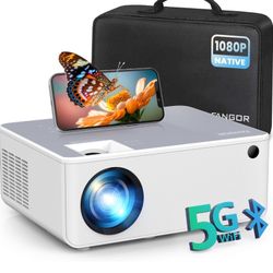 FANGOR 1080P HD Projector, WiFi Bluetooth Projectors, Max 230” Projection Screen Portable Home Theater Video Movie Proyector With Tripod, Compatible w