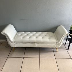 Leather Storage Bench 