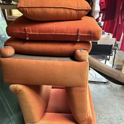 Two free chairs with cushions – orange color