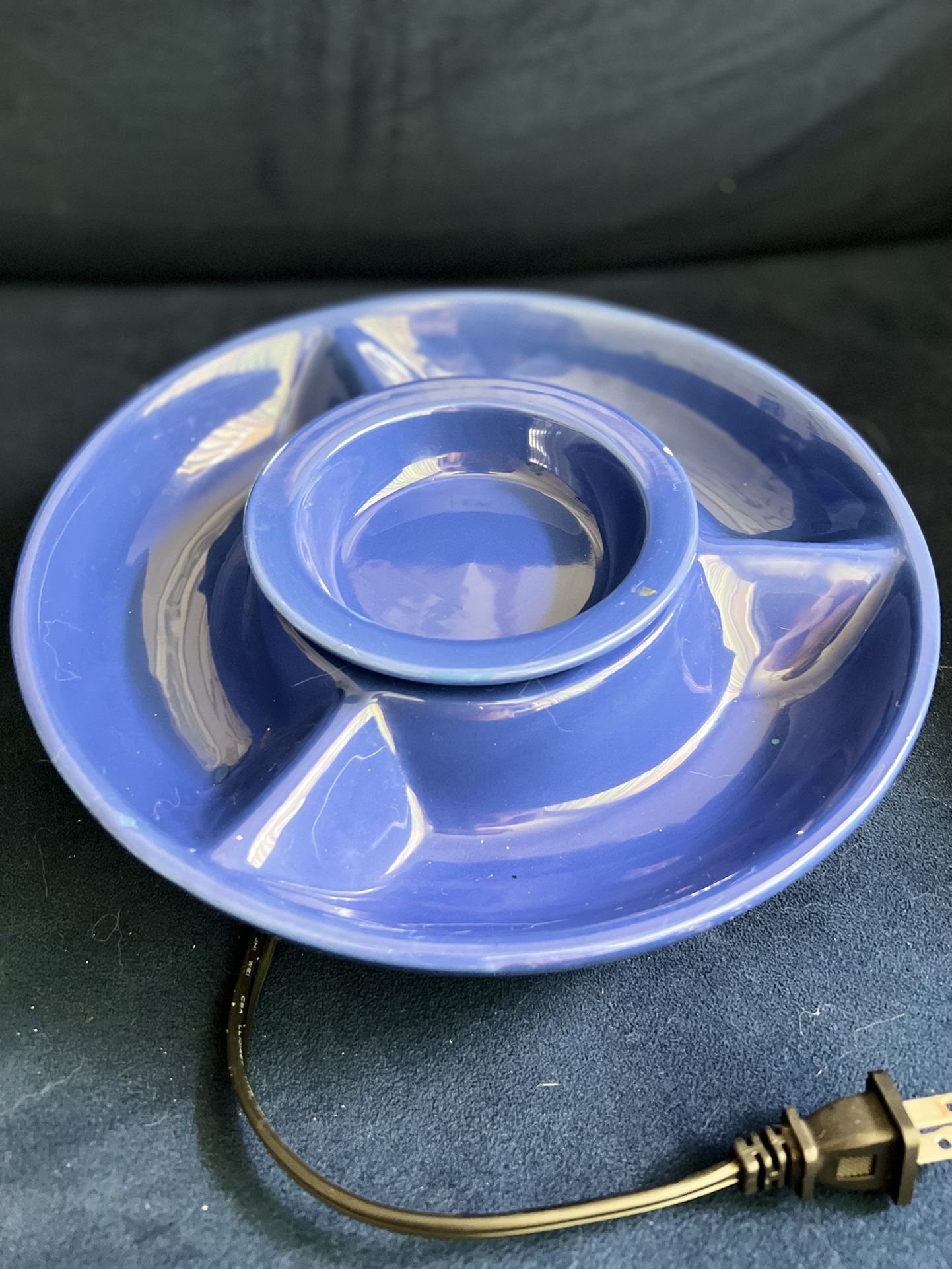 Electric Heated Chip And Dip Tray, 3 Compartment + Dip Bowl With Warmer