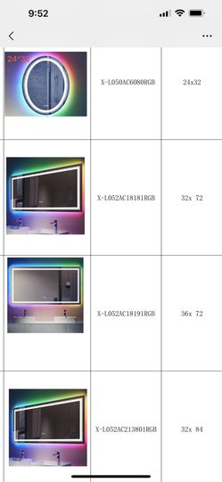 colorful LED mirror 72 84 inch