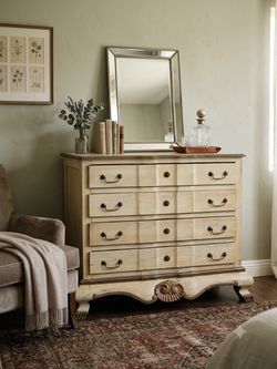 Vintage Distressed Cream Dresser