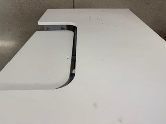 White Office Desk with Cable Management Cutout