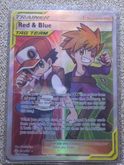 Red & Blue Pokemon Card