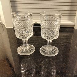 (8)  Vintage Wexford Crystal Cordial Glasses
