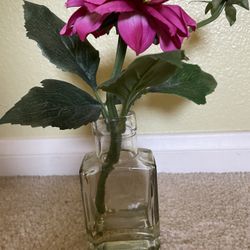 Home Decor accent  Vase With Pink Flower
