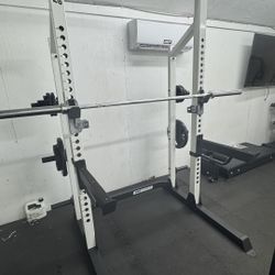 Fitness Gear Pro Series Half Rack And Inspire Barbell 45 Pounds