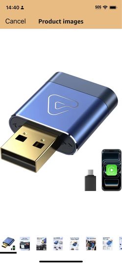 New in box! Wireless CarPlay Adapter for Apple Daily Commute, Wired to Wireless Ultra Mini, Cooling Design, Fast Stable Connection, Easy to Set Up, US