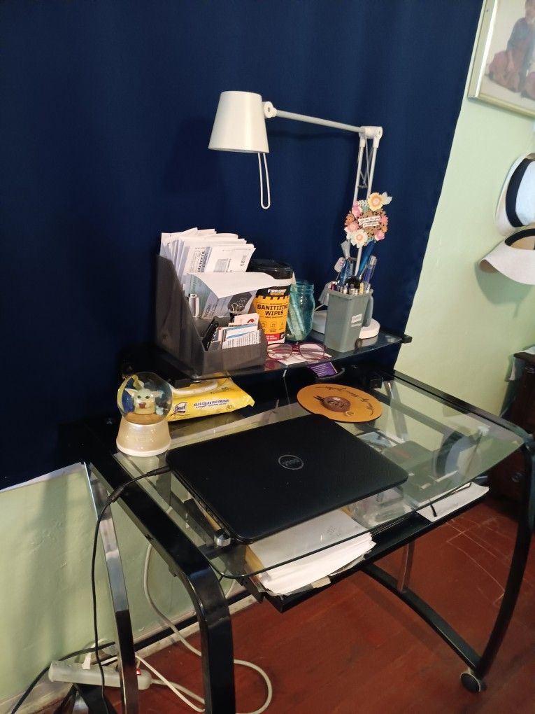 Computer Desk And Lamp