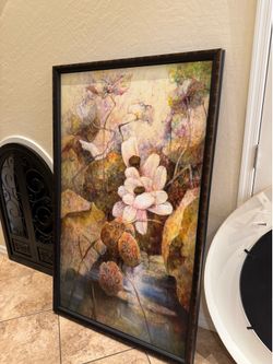 Very Large Oil On Canvas Wall Painting 5’x3’ w Certificate of Authenticity