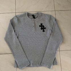 CHROME HEARTS 'LEATHER PATCH' THERMAL HENLEY