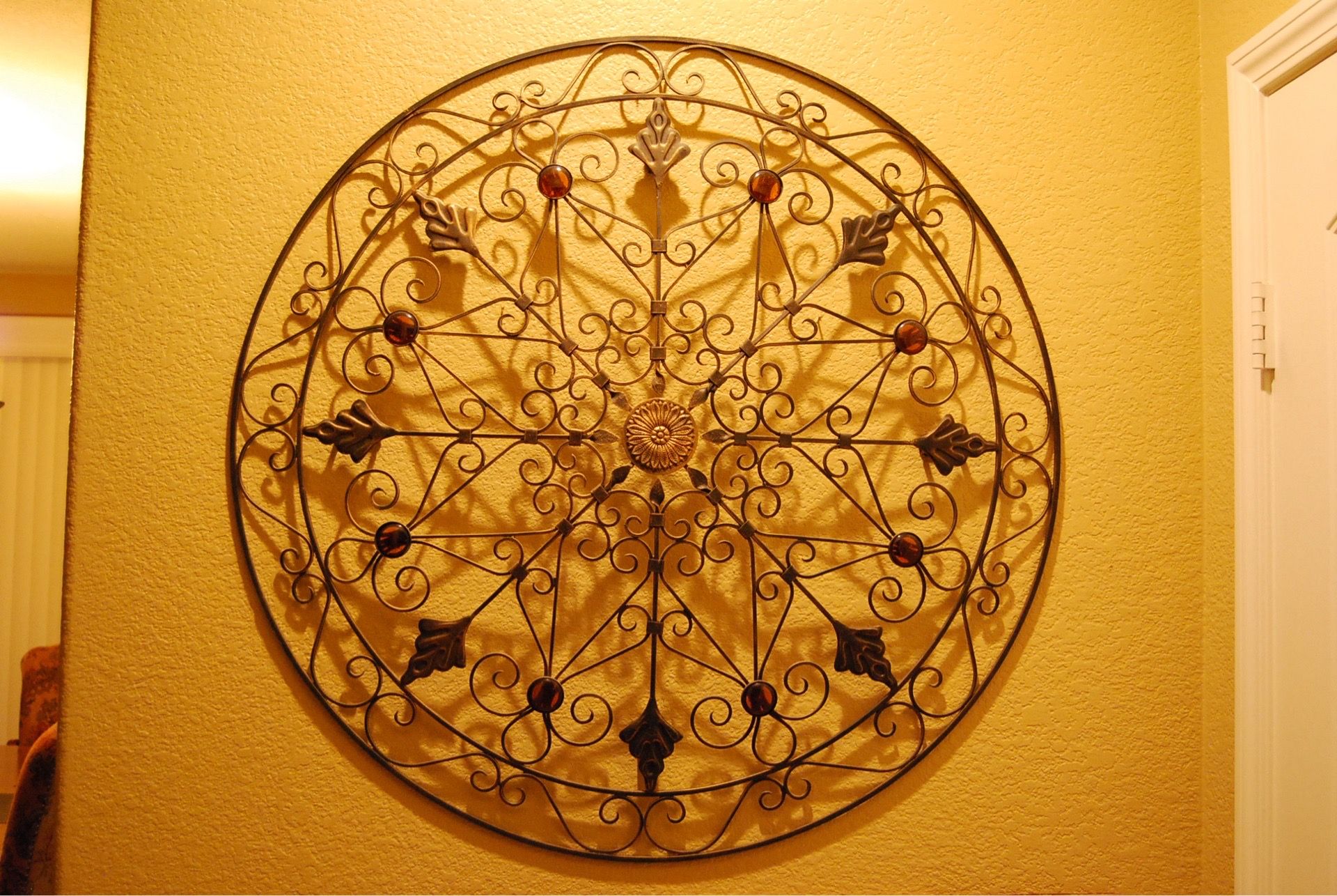 Ornate Round Metal Wall Art Decor