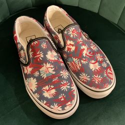 Vans Shoes | Vans Sneakers Floral Graffiti Classic Slip On Canvas M7 W8.5