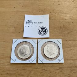Two Kennedy Half Dollars Direct From The Mint 
