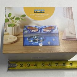 Mondo Llama Butterfly Acrylic Art Trinket Box Kit DIY Craft Set - New