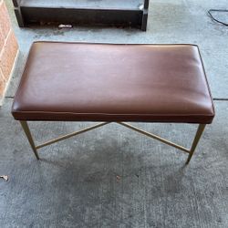 Brown Pleather Bench 