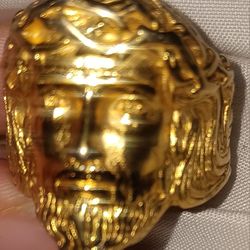Solid Gold Jesus Head Ring 