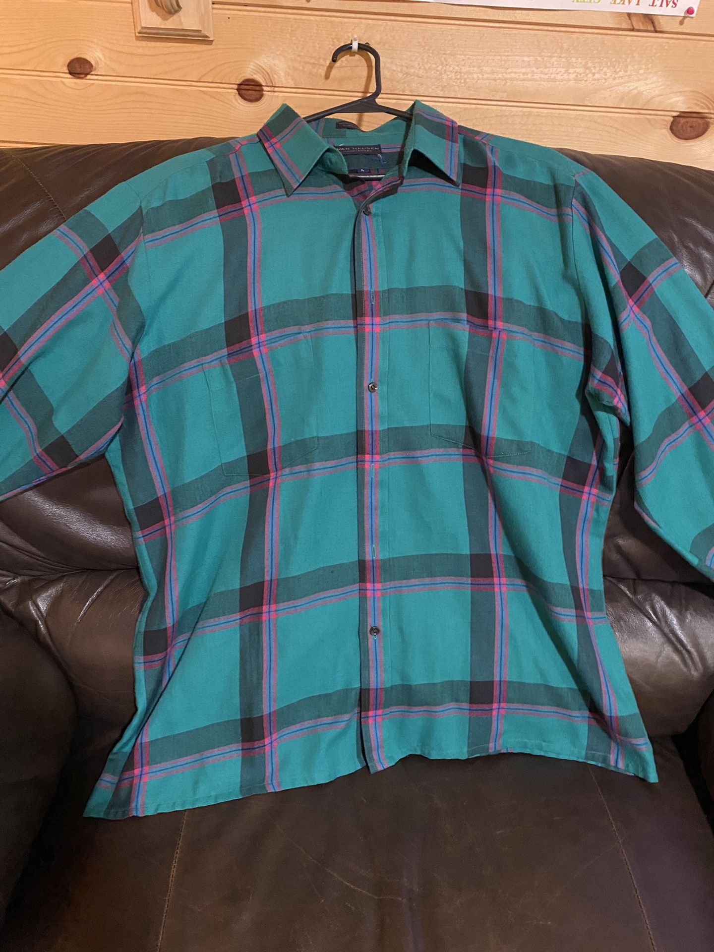 Van Heusen Sportswear Buttondown Pink And Green