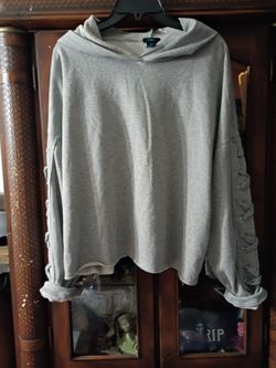 Crop Open Criss Cross Arm Hoodie Rue XL