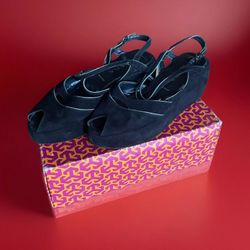 Y2K Era Vintage Prada Wedge Style Back strap Platform