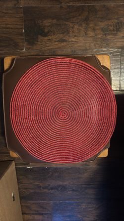 Red braided/ woven placemats 5
