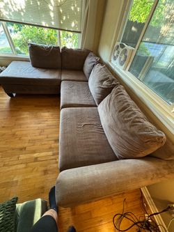 Gray Fabric Sectional Sofa with Chaise