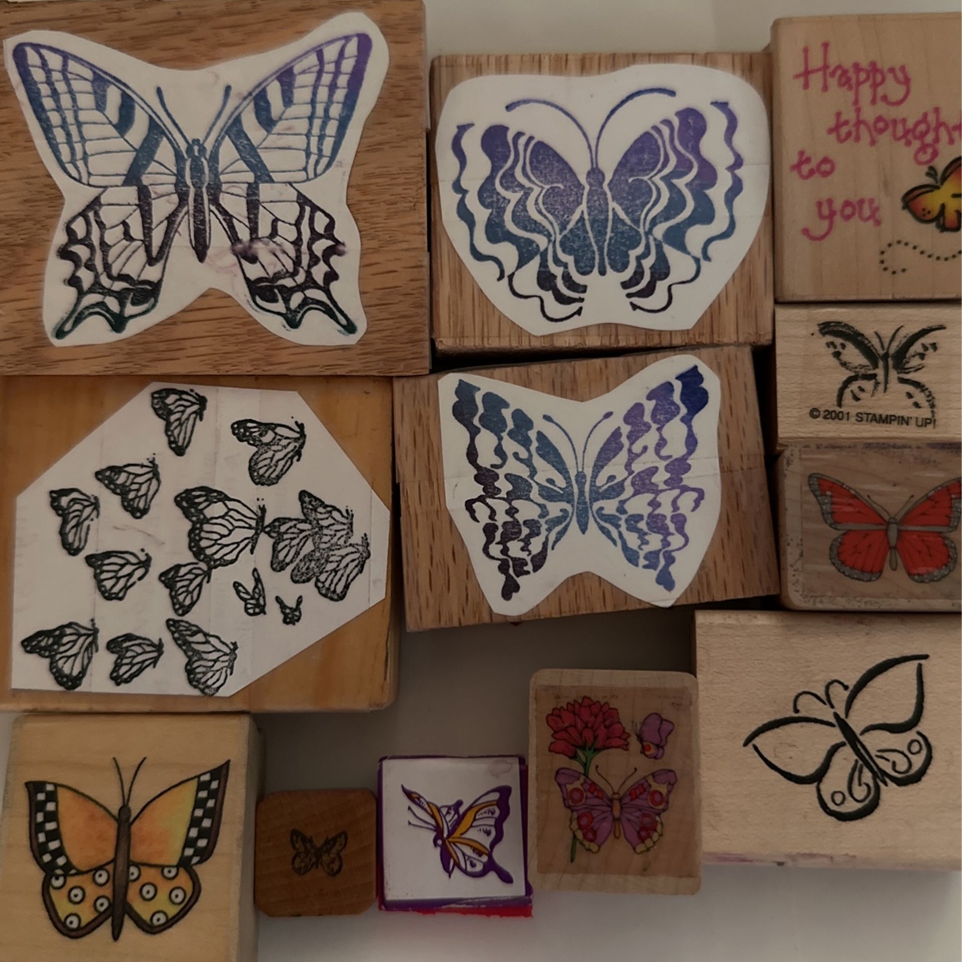 12 Butterflies Rubber Stamps -$4.00