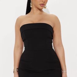 Strapless Black Classy Dress XL Fashion Nova