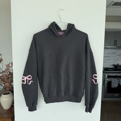 Edikted Women’s Small Bonney Bow Detail Hoodie Dark Grey