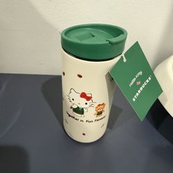 STARBUCKS HELLO KITTY STAINLESS STEEL TUMBLER 12 FL. OZ Sanrio
