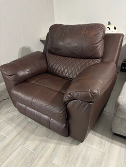 Brown Leather Power Recliner Chair