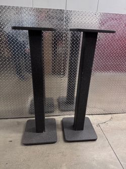 Pair of 40” Tall Black Speaker Stands