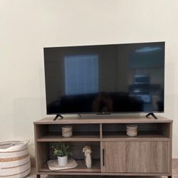 New Mixed Material TV Stand for TVs up to 54" with Sliding Doors Gray - Room Essentials™