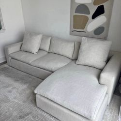 Beige Sectional Cloud Couch Sofa