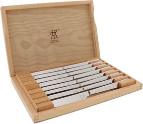 ZWILLING 8-Piece Stainless-Steel Steak Knife Set in Wood Gift Box