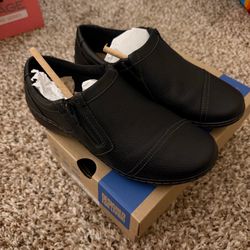 Clark’s collection Cora giny leather shoe black size 7.5 XW
