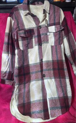 Plaid Flannel Button-Down coat/Shirt with Tags