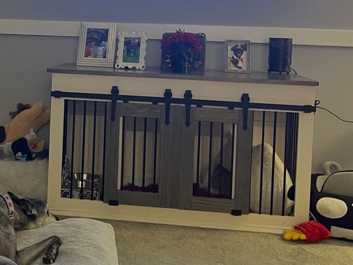 Custom Dog Kennel/Credenza With Barn Doors