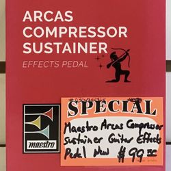 Maestro Arcas Compressor Sustainer Guitar Effects Pedal New 