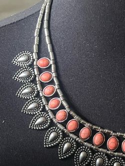BEAUTIFUL CORAL AND SILVER