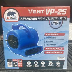 Vent VP-25 Air Mover- High Flow. See Photos For More Information