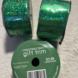 Green Glitter Ribbon Rolls For St.Patricks