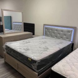 Queen Bedroom Set-TAKE HOME WITH $25
