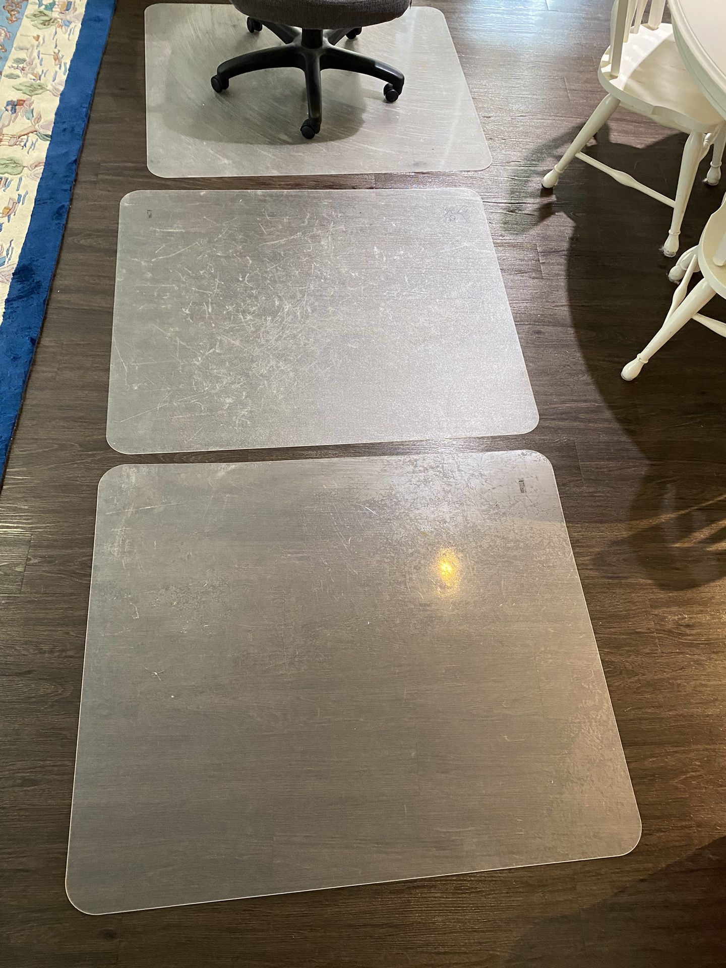 Plastic Floor Protector Mats IKEA KOLON Brand. 47” x 39” x 3/8”thick. For Carpet Or Wood Floors.