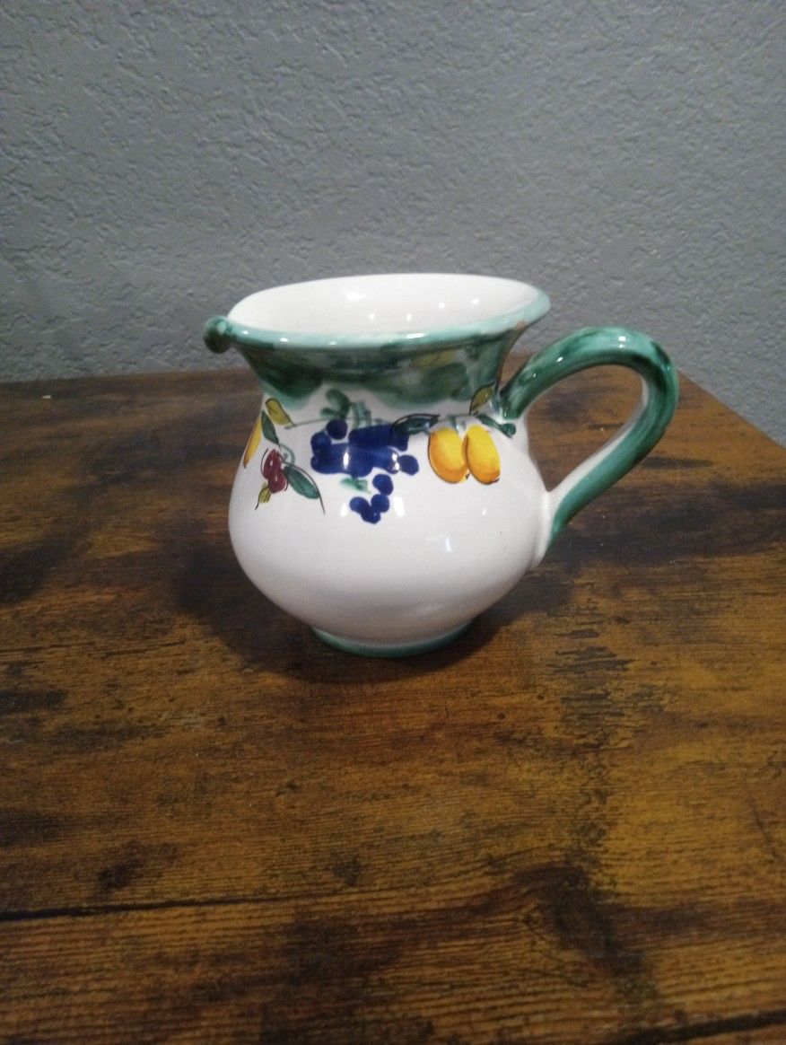 Vintage Hand painted Italian Creamer Pitcher Like New Condition