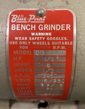 Blue Point Bench Grinder Sander Polisher Bg333g For Sale In